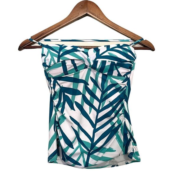 La Blanca Womens NWT Green Palm Leaf La Vista Bandini Halter Swimsuit Top Size 0 - Picture 2 of 12